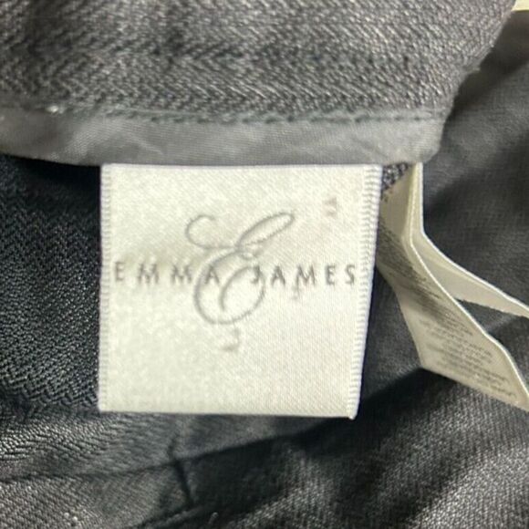 Emma James Womens Size 12 Black Linen Blend Wide Straight Leg Ankle Pants N4 - Picture 10 of 12